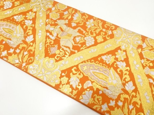 JAPANESE KIMONO / ANTIQUE FUKURO OBI (MATERIALS) / PEACOCK PATTERN WOV